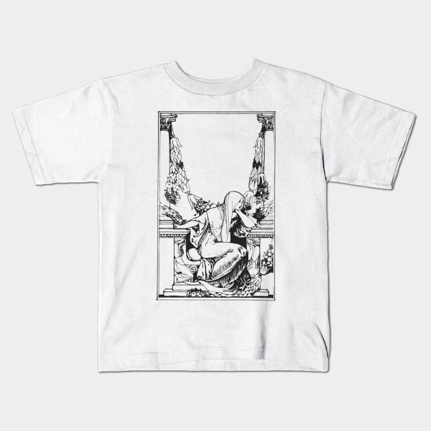 ancient temple Kids T-Shirt by Art Dysmorphia